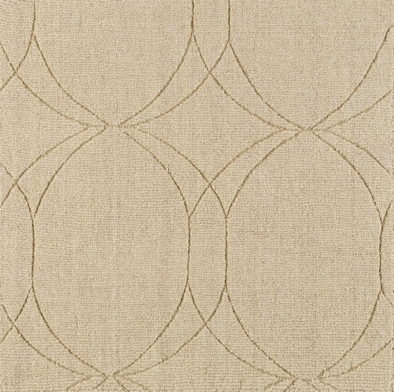 Rolfe Tan Circles Wool Rug - Clearance by Boutique Rugs