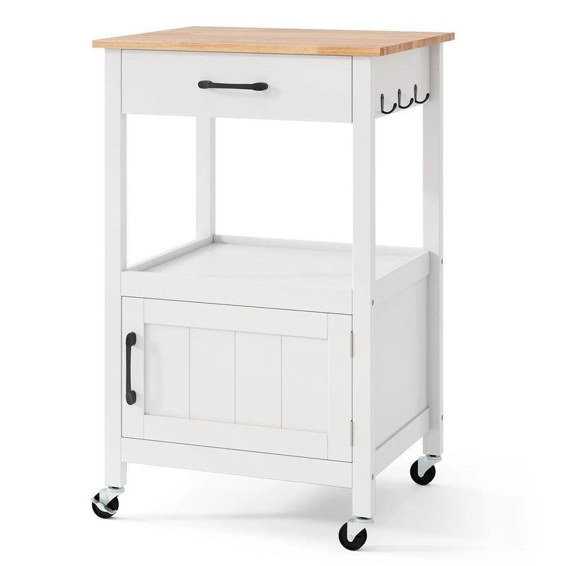 Rolling Kitchen Island Cart with Drawer and Side Hooks by DirectDeals