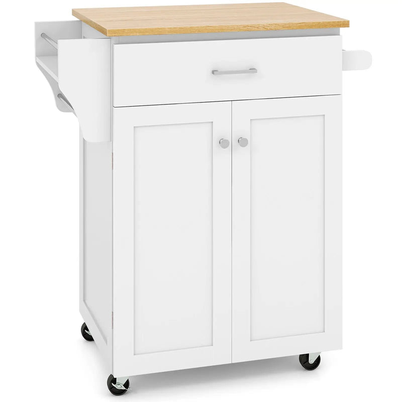 Utility Rolling Storage Cabinet Kitchen Island Cart with Spice Rack by DirectDeals
