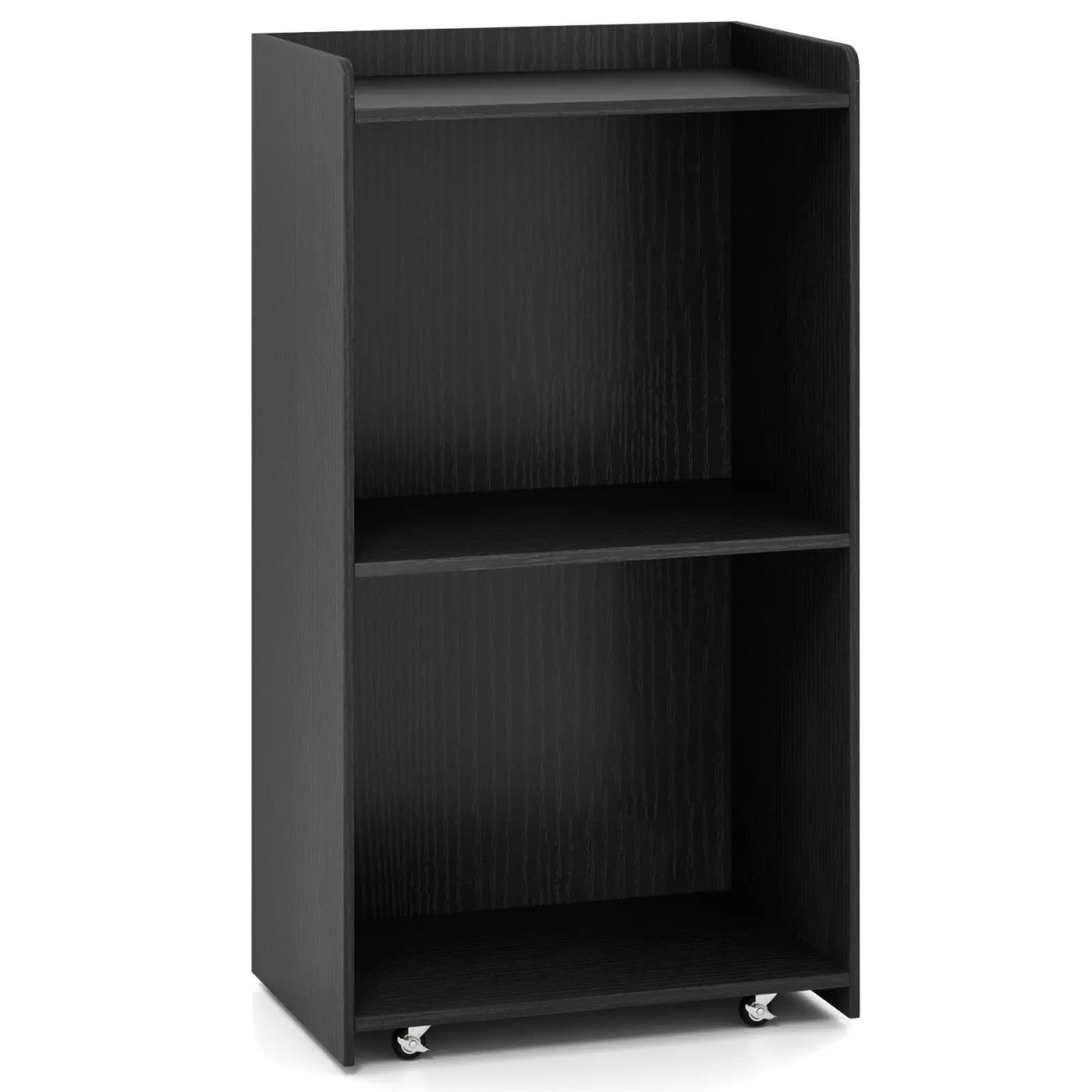 Rolling Podium Stand with 2 Shelves and Lockable Wheels by DirectDeals