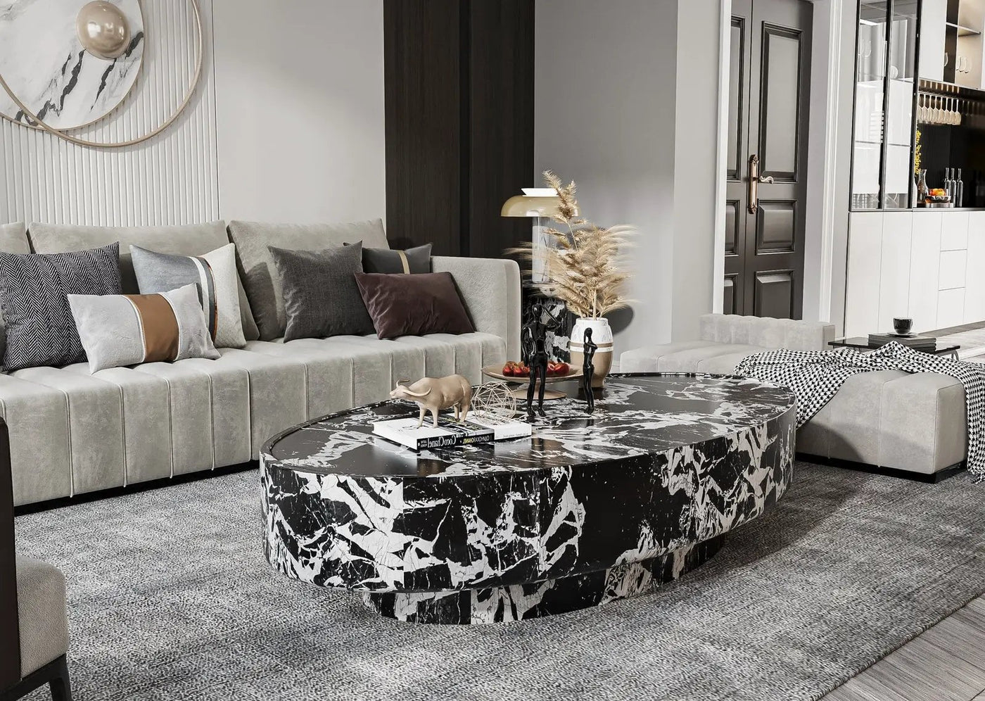 Romolo Oval Coffee Table by Zicana Boutique