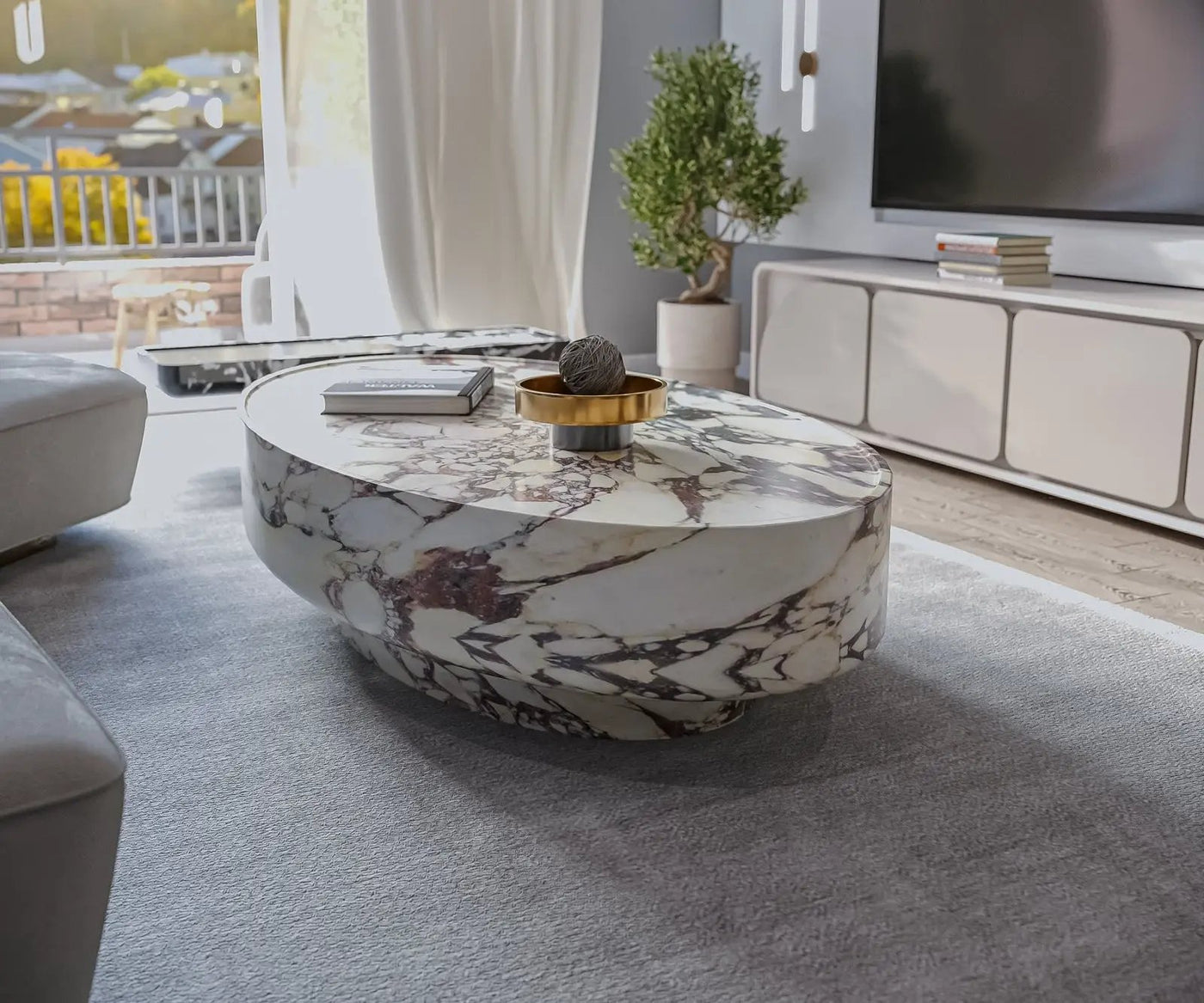 Romolo Oval Coffee Table by Zicana Boutique