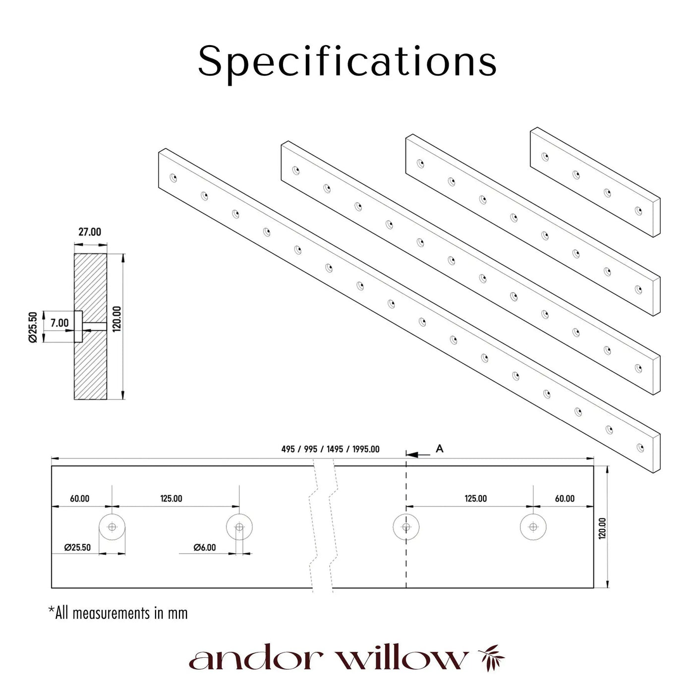 Room Divider Floor/Ceiling Base by andor willow
