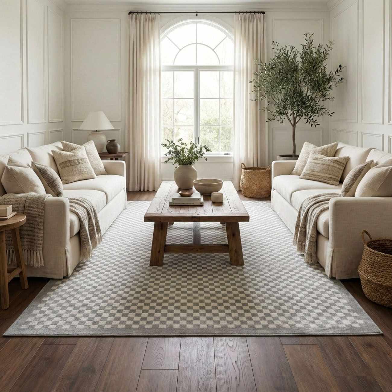 Gaiwan Cream Gray Washable Area Rug by Boutique Rugs