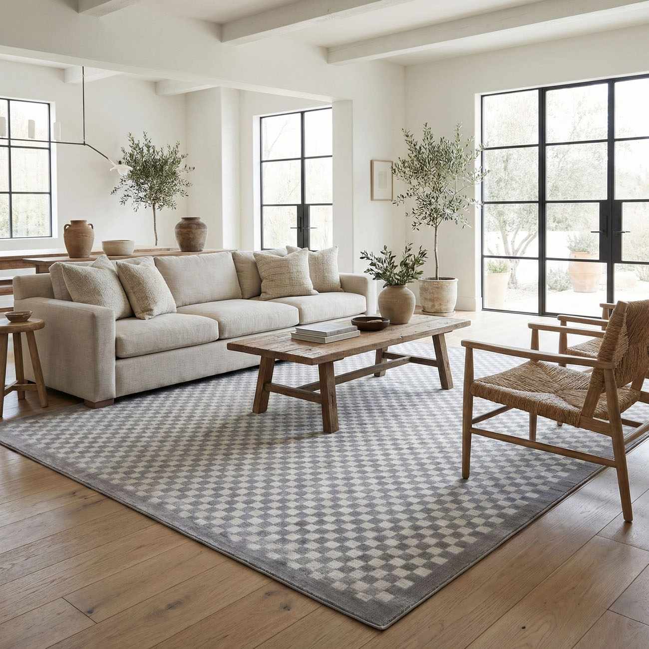 Gaiwan Cream Gray Washable Area Rug by Boutique Rugs