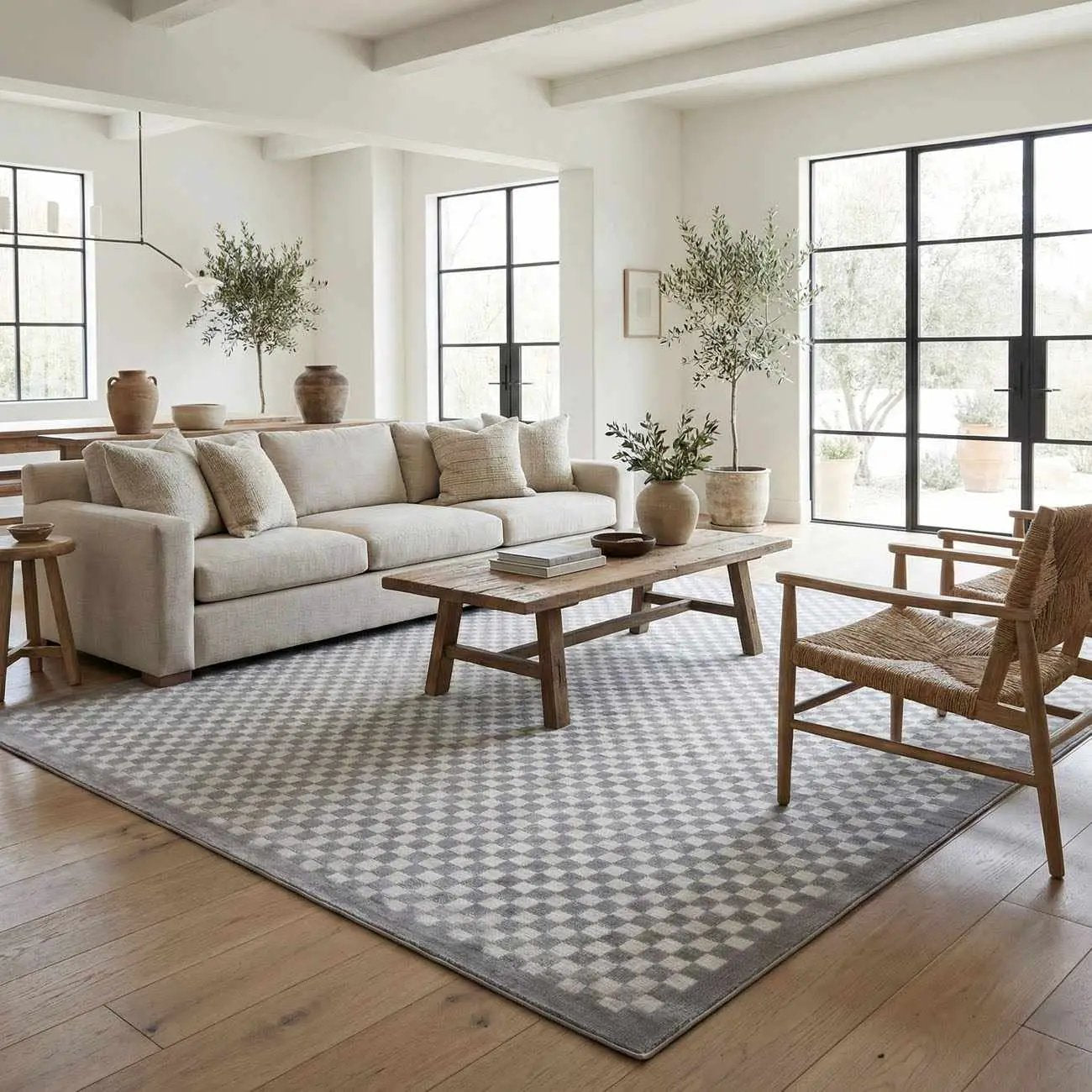 Gaiwan Cream Gray Washable Area Rug by Boutique Rugs