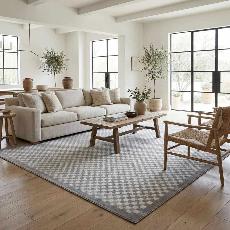 Gaiwan Cream Gray Washable Area Rug by Boutique Rugs