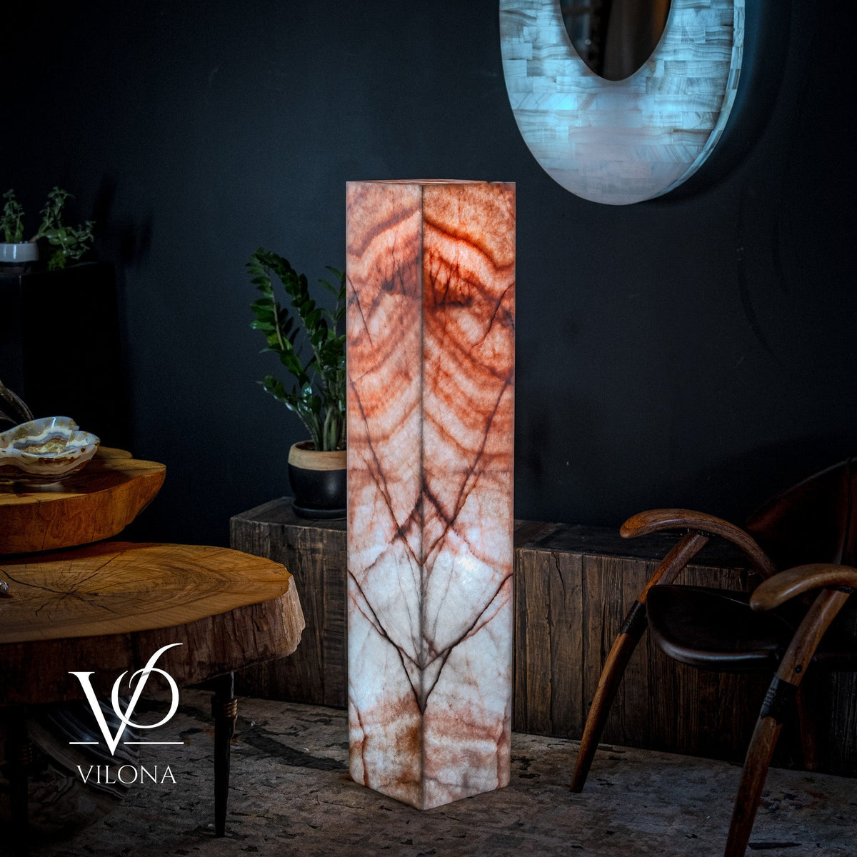 Rosa Onyx Floor Lamp - Medium - 51.5"H x 10"W - Square - #6, photo 6 of 7
