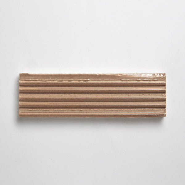 Rose Leather Fluted Thin Brick Tiles 2 1/4x7 9/16