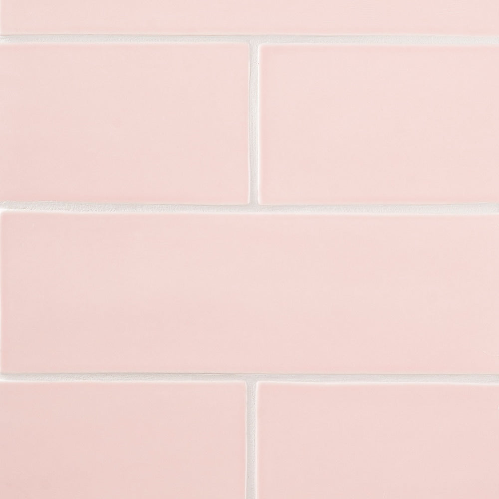 Blush Glossy Subway Ceramic Tiles 4x12 Ceramic Glossy 4x12 Tiles — 2