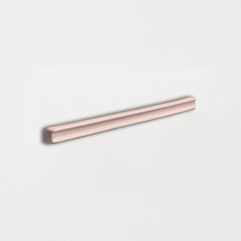 Blush Glossy Pencil Trim Ceramic Moldings 5/8x6 Ceramic Glossy 2x6 Moldings