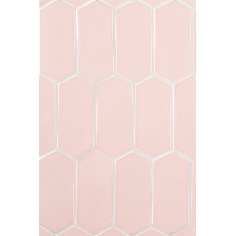 Blush Glossy Picket Ceramic Tiles 3x6 Ceramic Glossy 6x6 Tiles