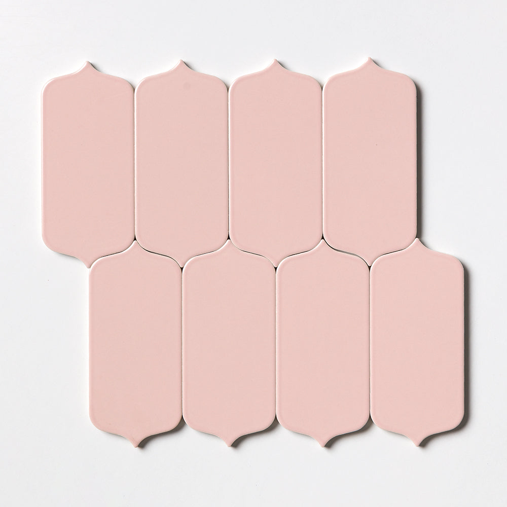 Blush Glossy Tear Field Ceramic Tiles 3 5/8x8 Ceramic Glossy 4x8 Tiles — 1