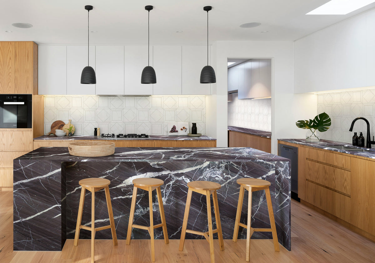 Rosso Antigua Leather Marble Slab Random room scene
