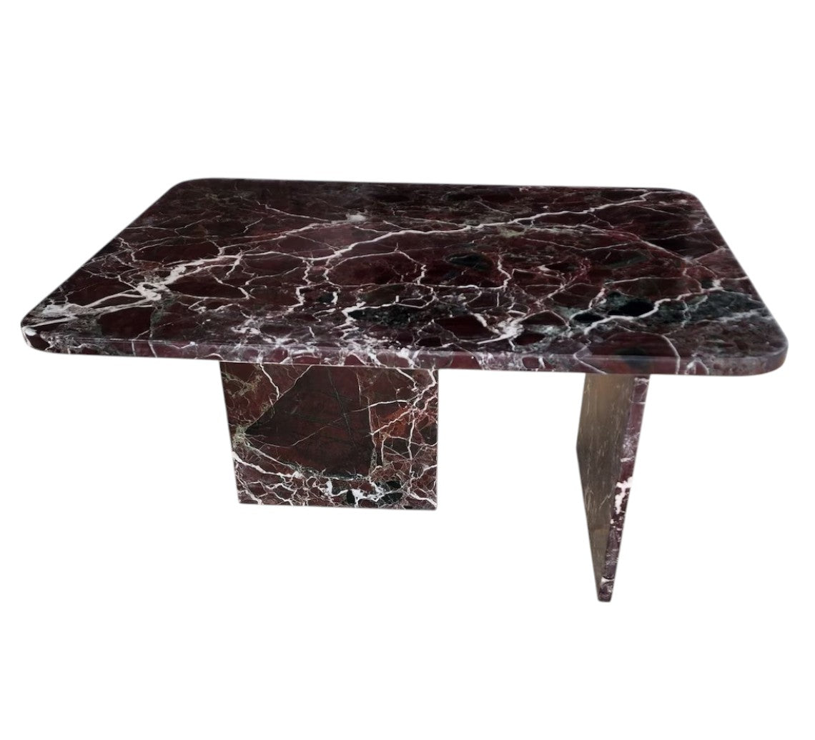 Rosso Levanto Marble Design Coffee Table Polished (W)24" (L)31.5" (H)16" by GobekDesign