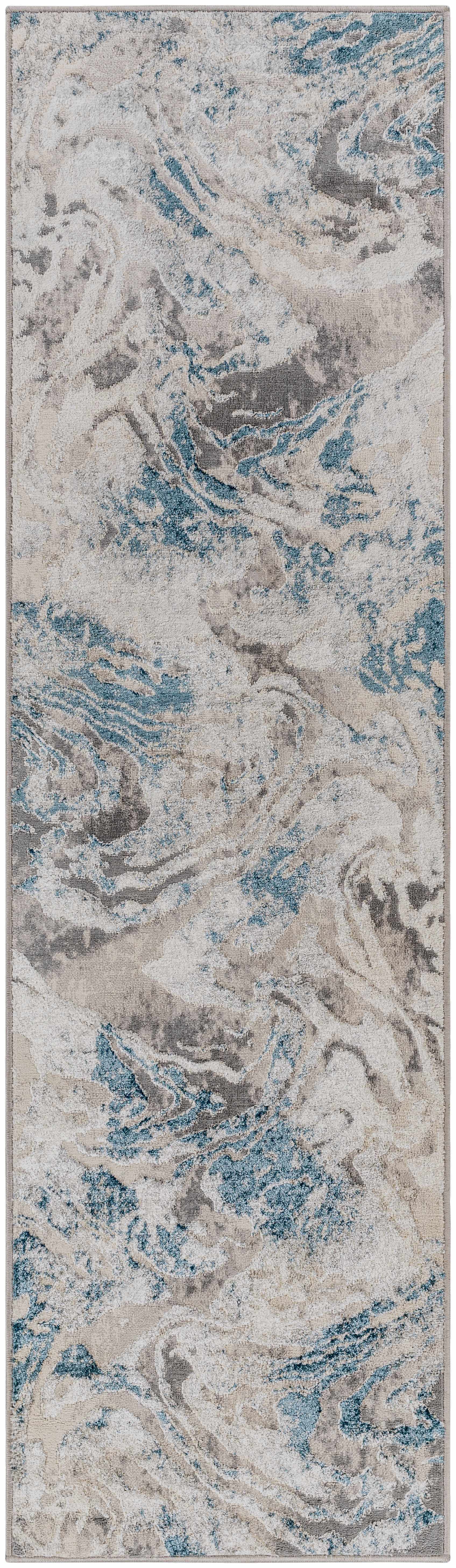 Rosthern Blue Marble Rug - Clearance by Boutique Rugs