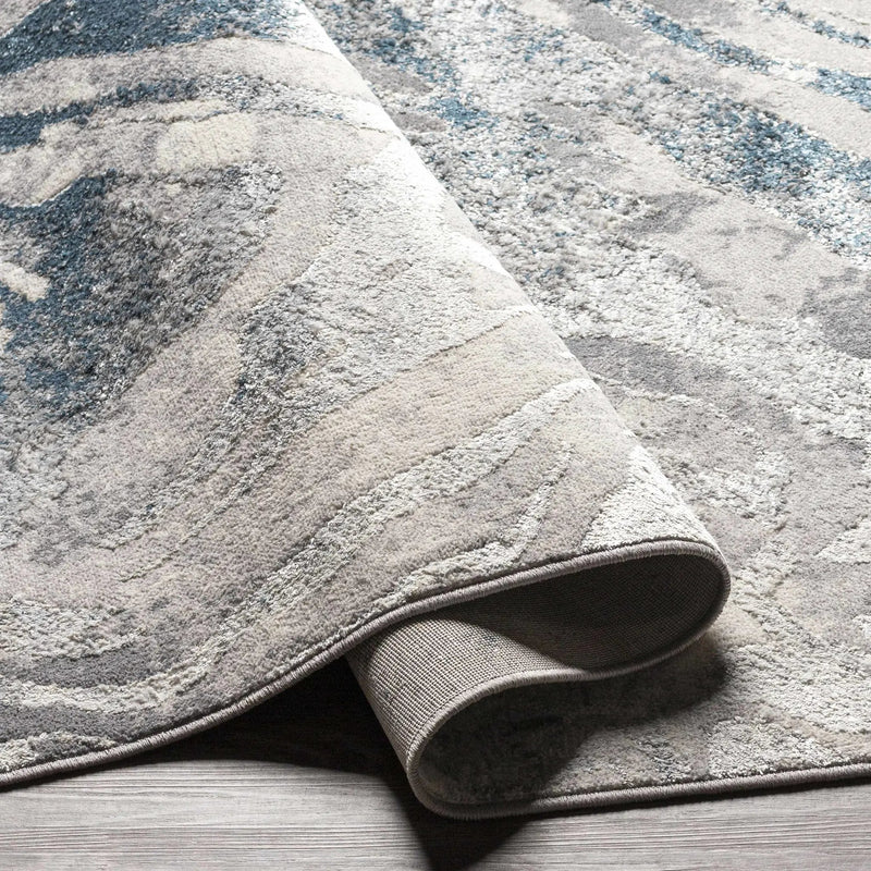 Rosthern Blue Marble Rug - Clearance by Boutique Rugs