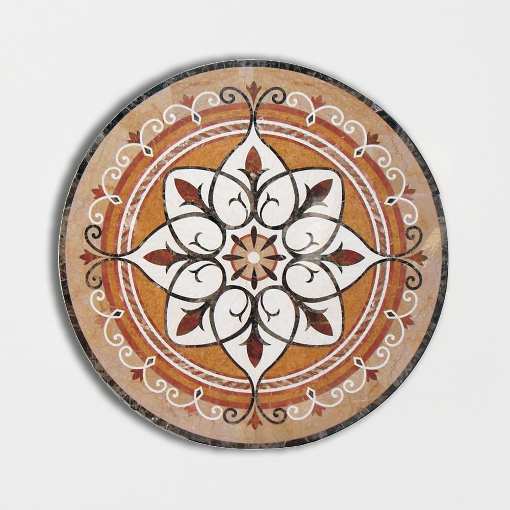 Round Aluminum Backed Multi Finish Devotion Marble Medallions 48 Marble Multi Finish 48x48 Medallions