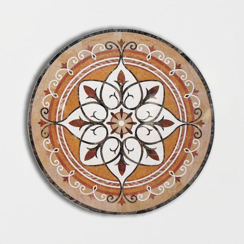 Round Aluminum Backed Multi Finish Devotion Marble Medallions 48 Marble Multi Finish 48x48 Medallions