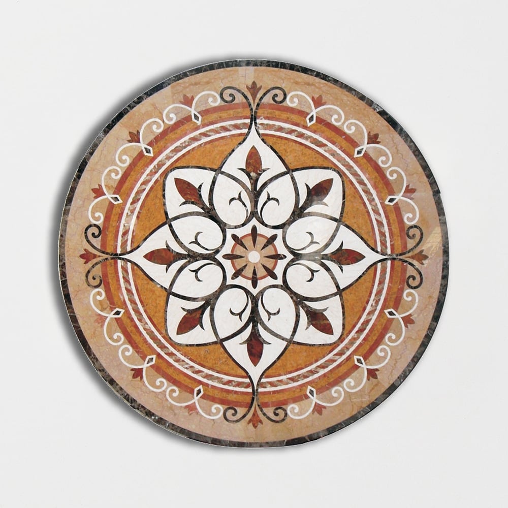 Round Aluminum Backed Multi Finish Devotion Marble Medallions 60 Marble Multi Finish 48x48 Medallions
