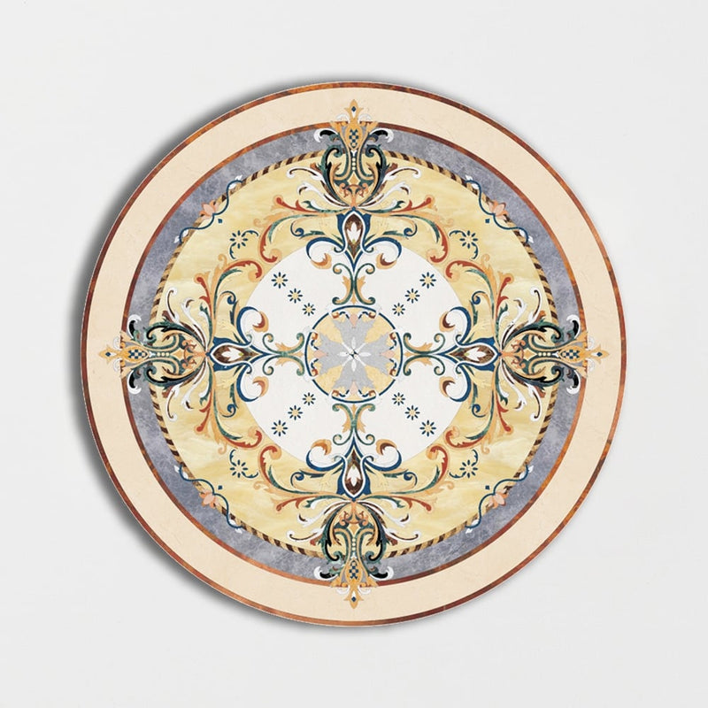 Round Aluminum Backed Multi Finish Geneva Marble Medallions 60 Marble Multi Finish 48x48 Medallions