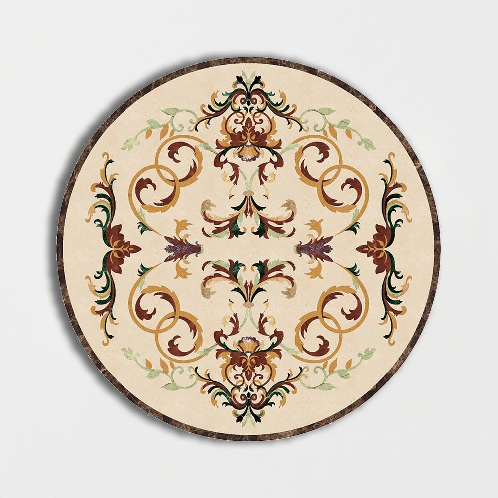 Round Aluminum Backed Multi Finish Grace Marble Medallions 48 Marble Multi Finish 48x48 Medallions