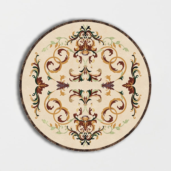 Round Aluminum Backed Multi Finish Grace Marble Medallions 48