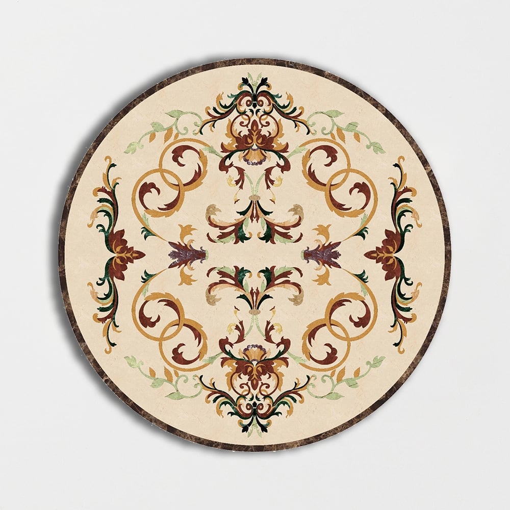 Round Aluminum Backed Multi Finish Grace Marble Medallions 60 Marble Multi Finish 48x48 Medallions