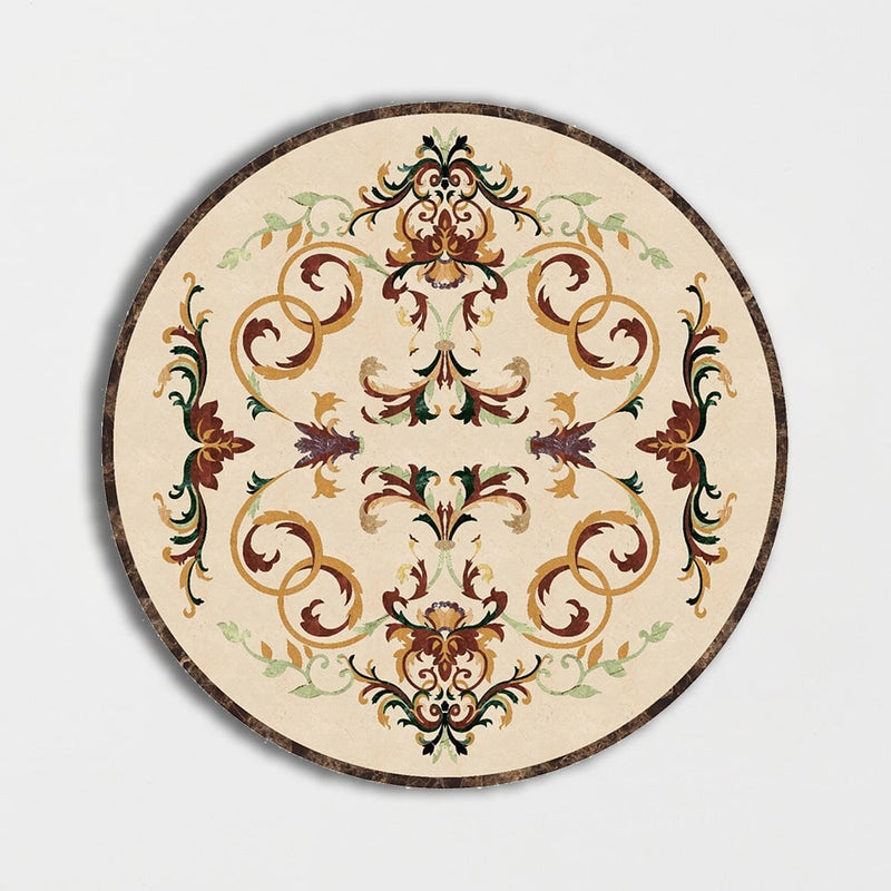 Round Aluminum Backed Multi Finish Grace Marble Medallions 72 Marble Multi Finish 48x48 Medallions