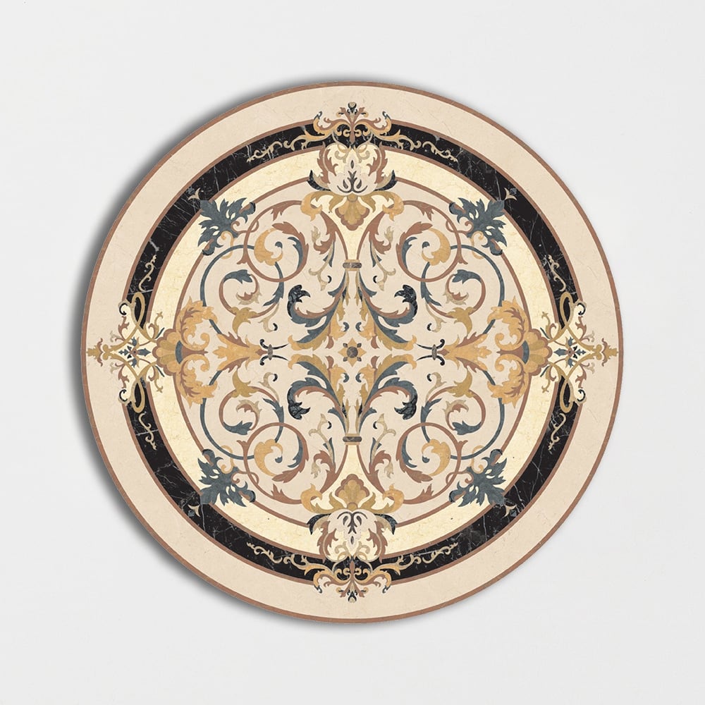 Round Aluminum Backed Multi Finish Lucerne Marble Medallions 36 Marble Multi Finish 36x36 Medallions