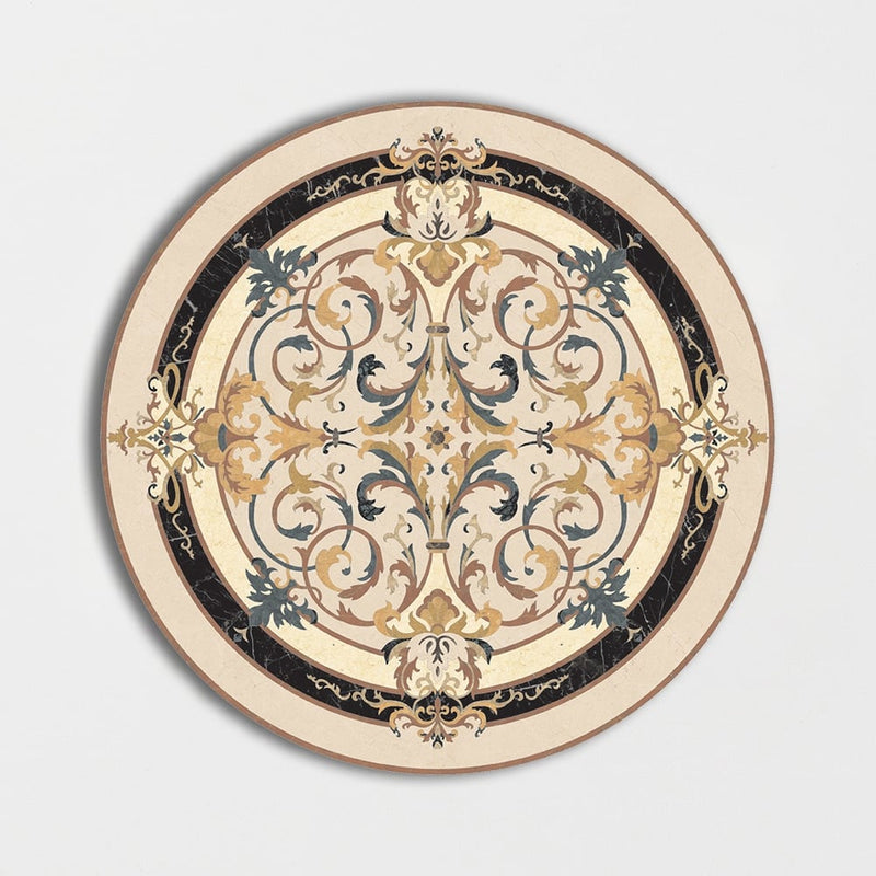 Round Aluminum Backed Multi Finish Lucerne Marble Medallions 48 Marble Multi Finish 48x48 Medallions