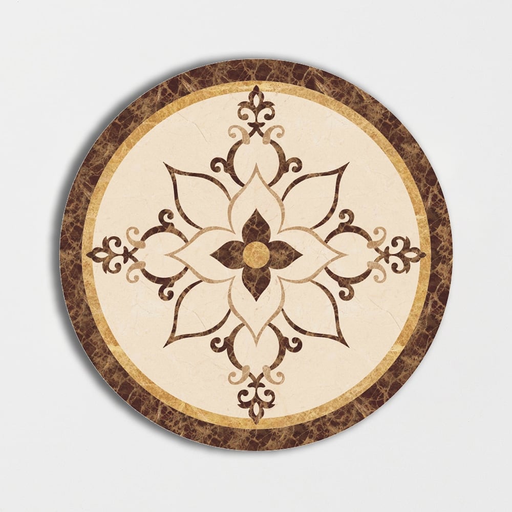 Round Aluminum Backed Multi Finish Marcus Marble Medallions 36 Marble Multi Finish 36x36 Medallions