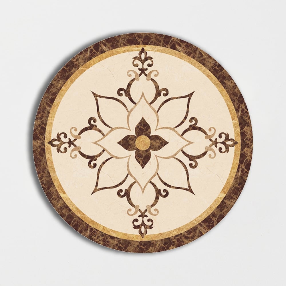 Round Aluminum Backed Multi Finish Marcus Marble Medallions 48 Marble Multi Finish 48x48 Medallions