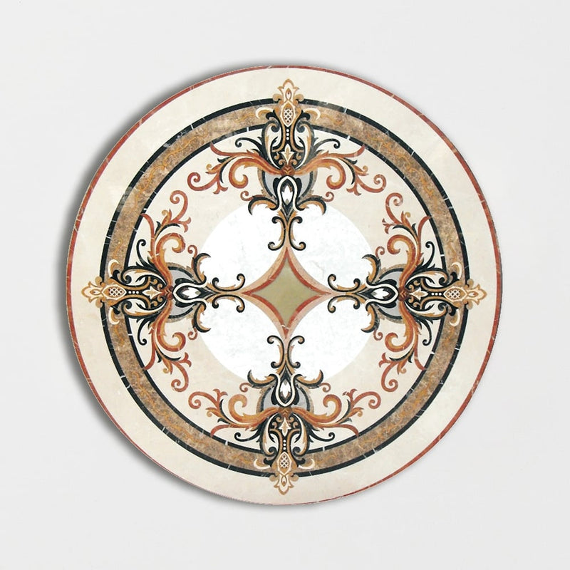 Round Aluminum Backed Multi Finish Monroe Marble Medallions 48 Marble Multi Finish 48x48 Medallions