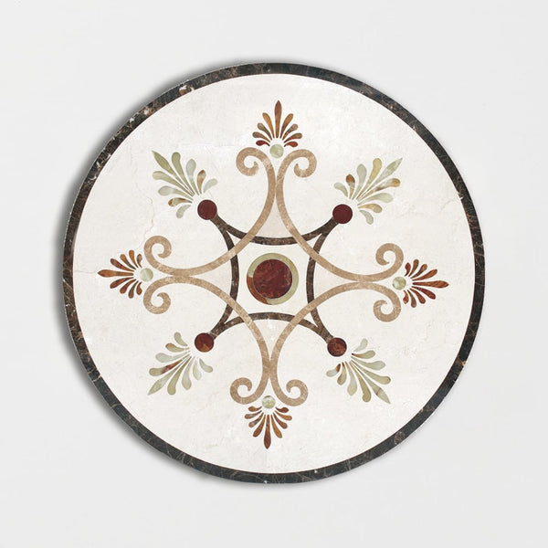 Round Aluminum Backed Multi Finish Mystic View Marble Medallions 48