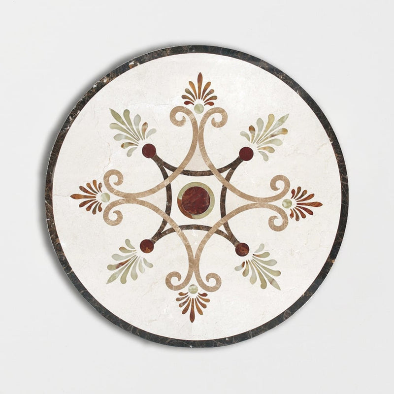 Round Aluminum Backed Multi Finish Mystic View Marble Medallions 48 Marble Multi Finish 48x48 Medallions