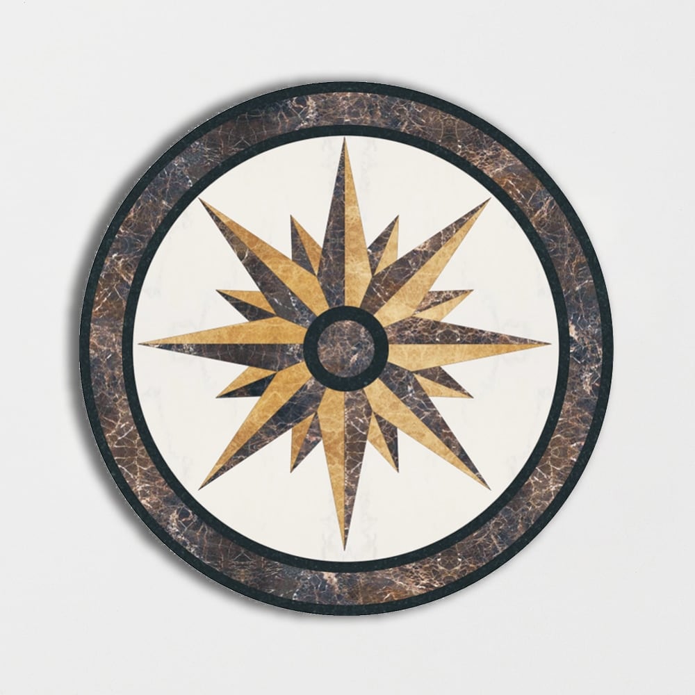 Round Aluminum Backed Multi Finish North Star Marble Medallions 48 Marble Multi Finish 48x48 Medallions