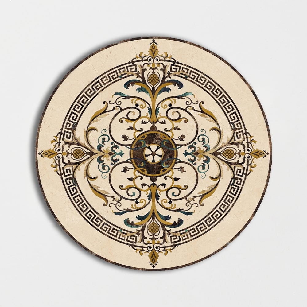 Round Aluminum Backed Multi Finish Odyssey Marble Medallions 48 Marble Multi Finish 48x48 Medallions