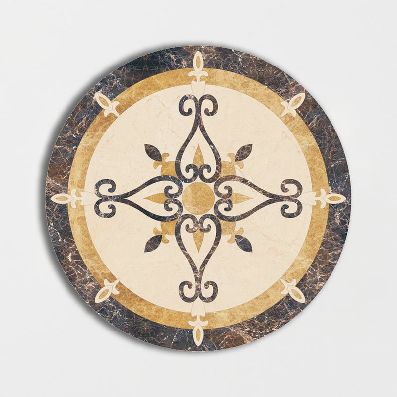 Round Aluminum Backed Multi Finish Primavera Marble Medallions 36 Marble Multi Finish 36x36 Medallions