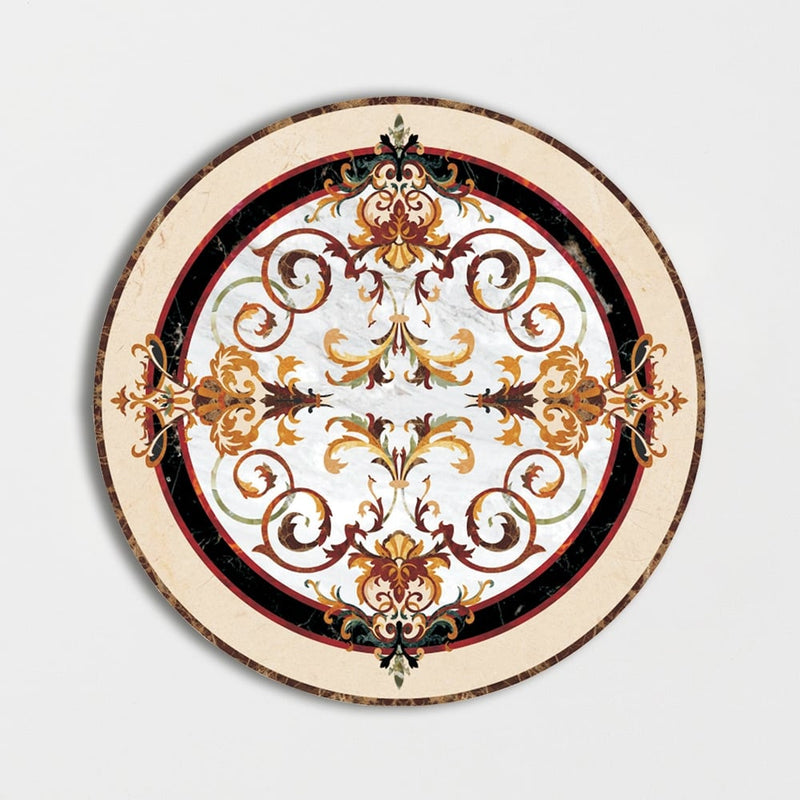 Round Aluminum Backed Multi Finish Rafael Marble Medallions 72 Marble Multi Finish 48x48 Medallions