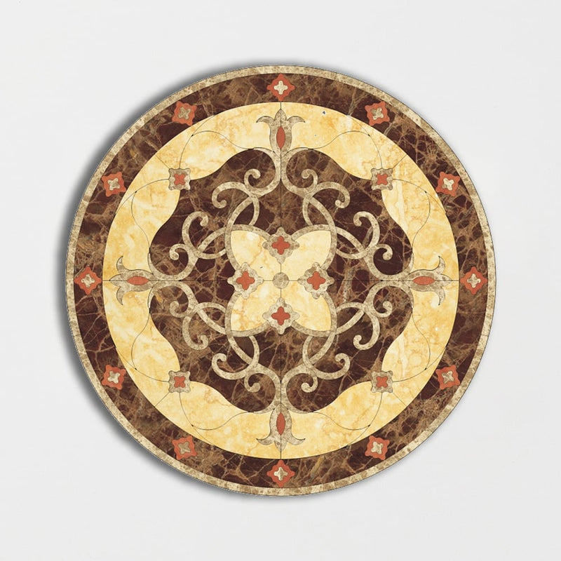 Round Aluminum Backed Multi Finish Vienna Marble Medallions 48 Marble Multi Finish 48x48 Medallions