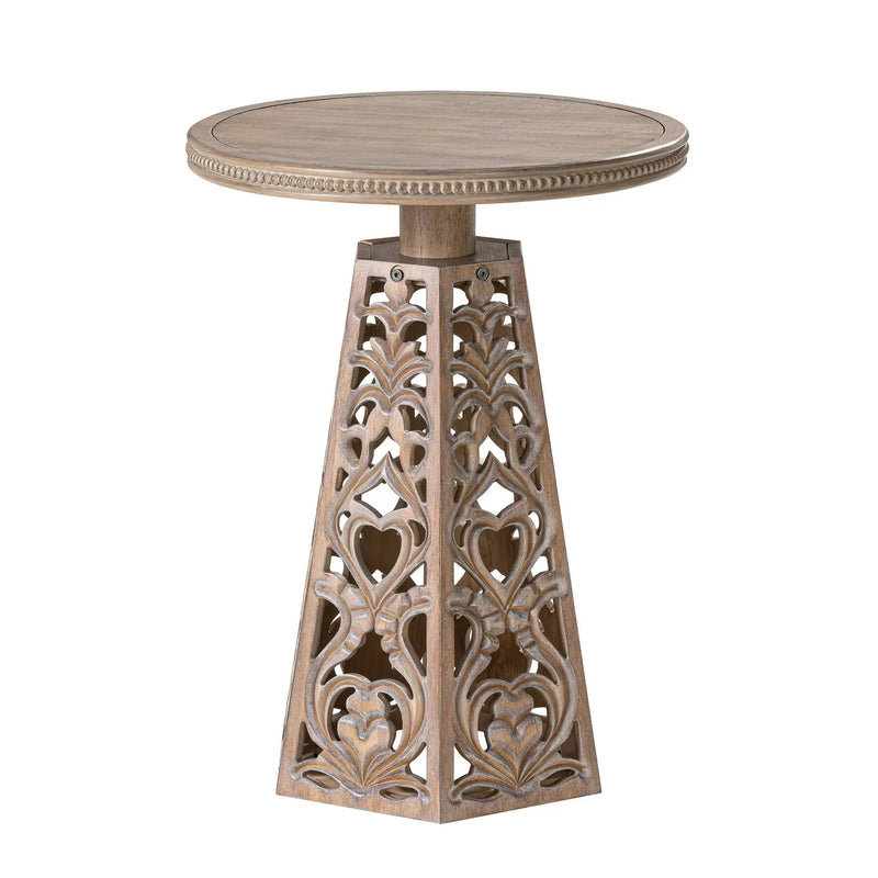 Round Table - Hand Carved Wood Small by House Of Avana
