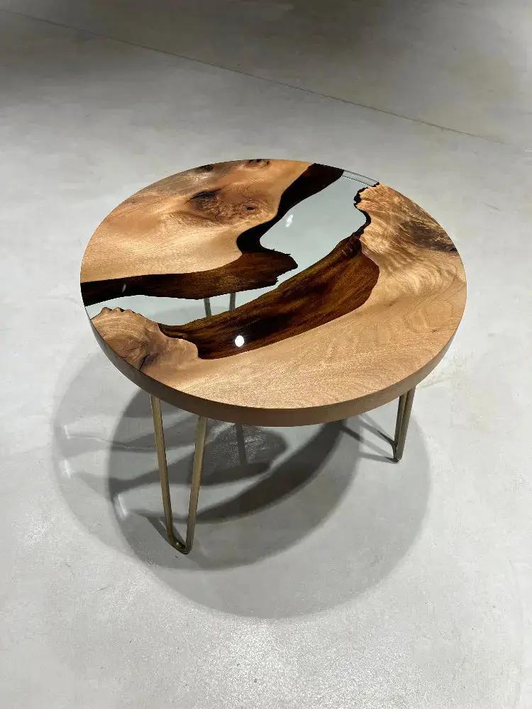 Round Side - End - Accent Table with Straight Edge | Voronoi by Gizz
