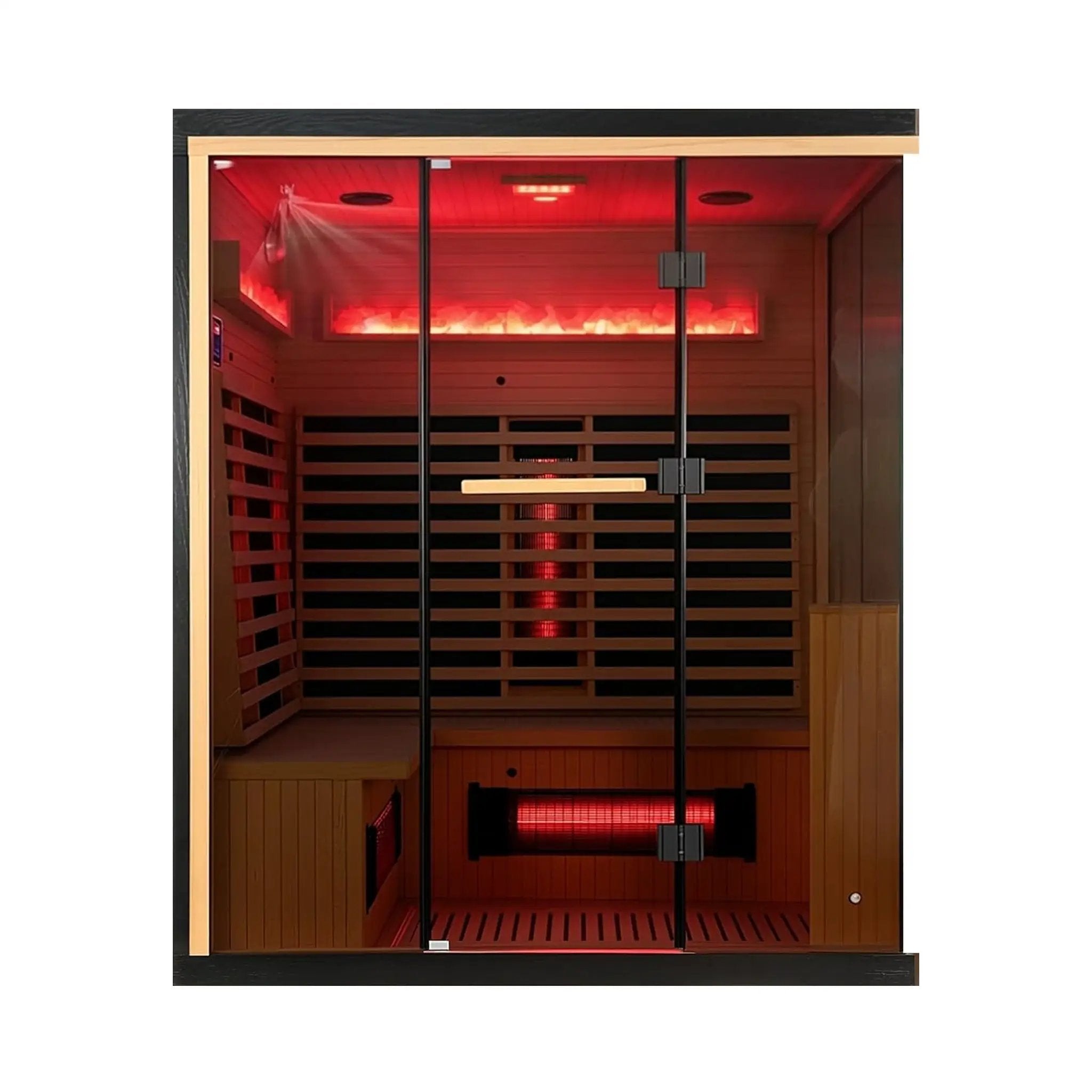 Rövia Ember 4-Person Full-Spectrum Infrared Sauna With Himalayan Salt Panels [Made-To-Order] (SAK80537) by SAKSBY WHOLESALE