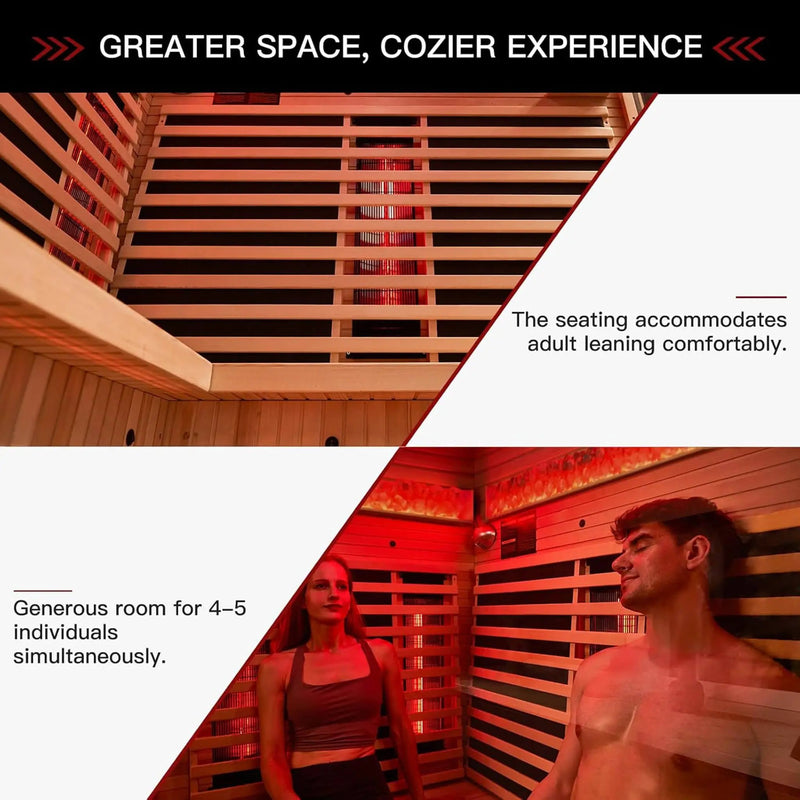Rövia Ember 4-Person Full-Spectrum Infrared Sauna With Himalayan Salt Panels [Made-To-Order] (SAK80537) by SAKSBY WHOLESALE