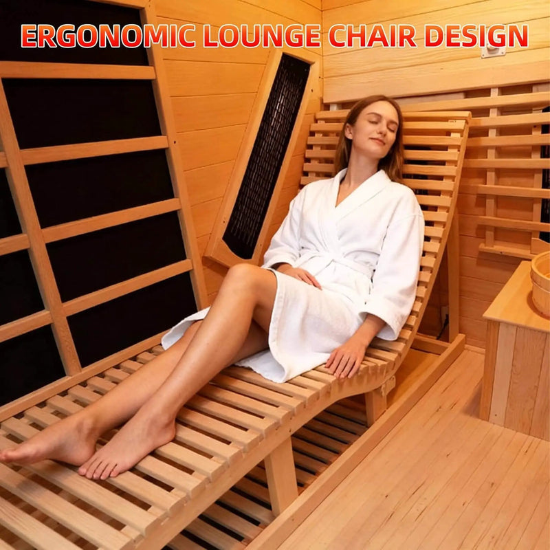 Rövia Oasis 3-Person Indoor Hybrid Sauna Room With Built-In Lounge Chair [Made-To-Order] (SAK35182) by SAKSBY WHOLESALE