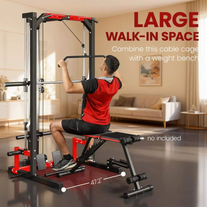 Rovix All-In-One Home Gym Squat Rack With Pull Up And Lat System (SAK95431) by SAKSBY WHOLESALE