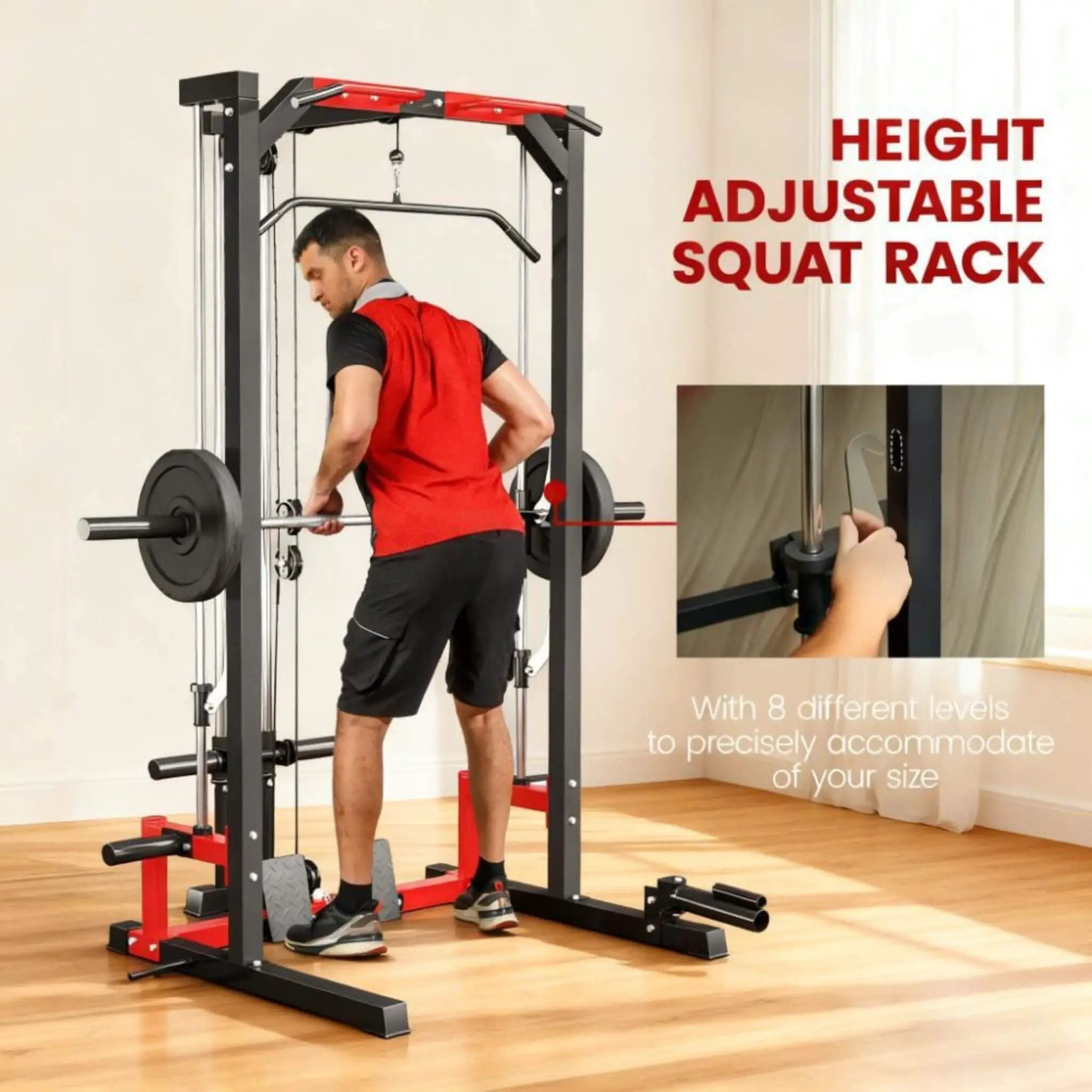 Rovix All-In-One Home Gym Squat Rack With Pull Up And Lat System (SAK95431) by SAKSBY WHOLESALE