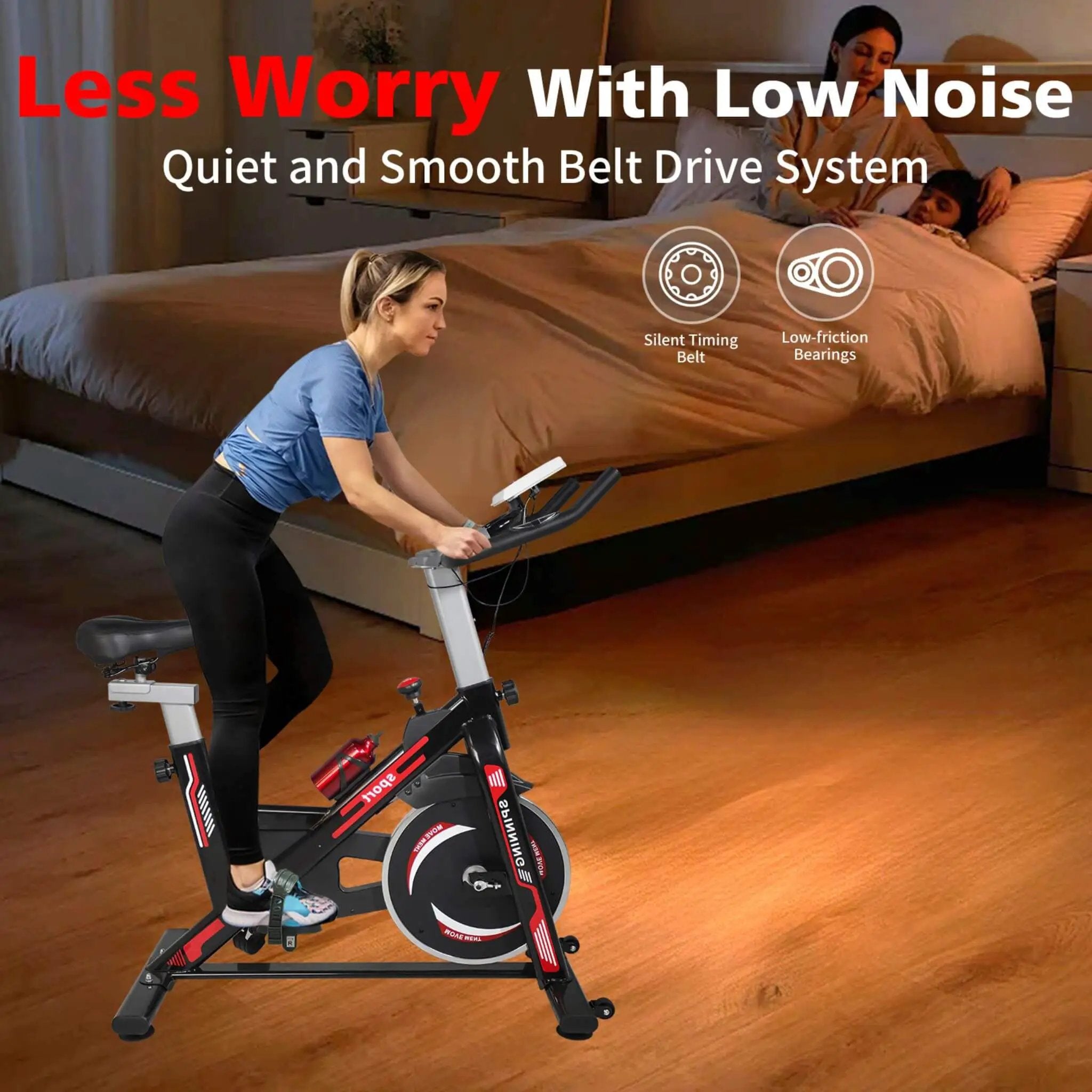 Rovix Indoor Exercise Spin Bike With Comfortable Cushioned Seat (SAK71645) by SAKSBY WHOLESALE