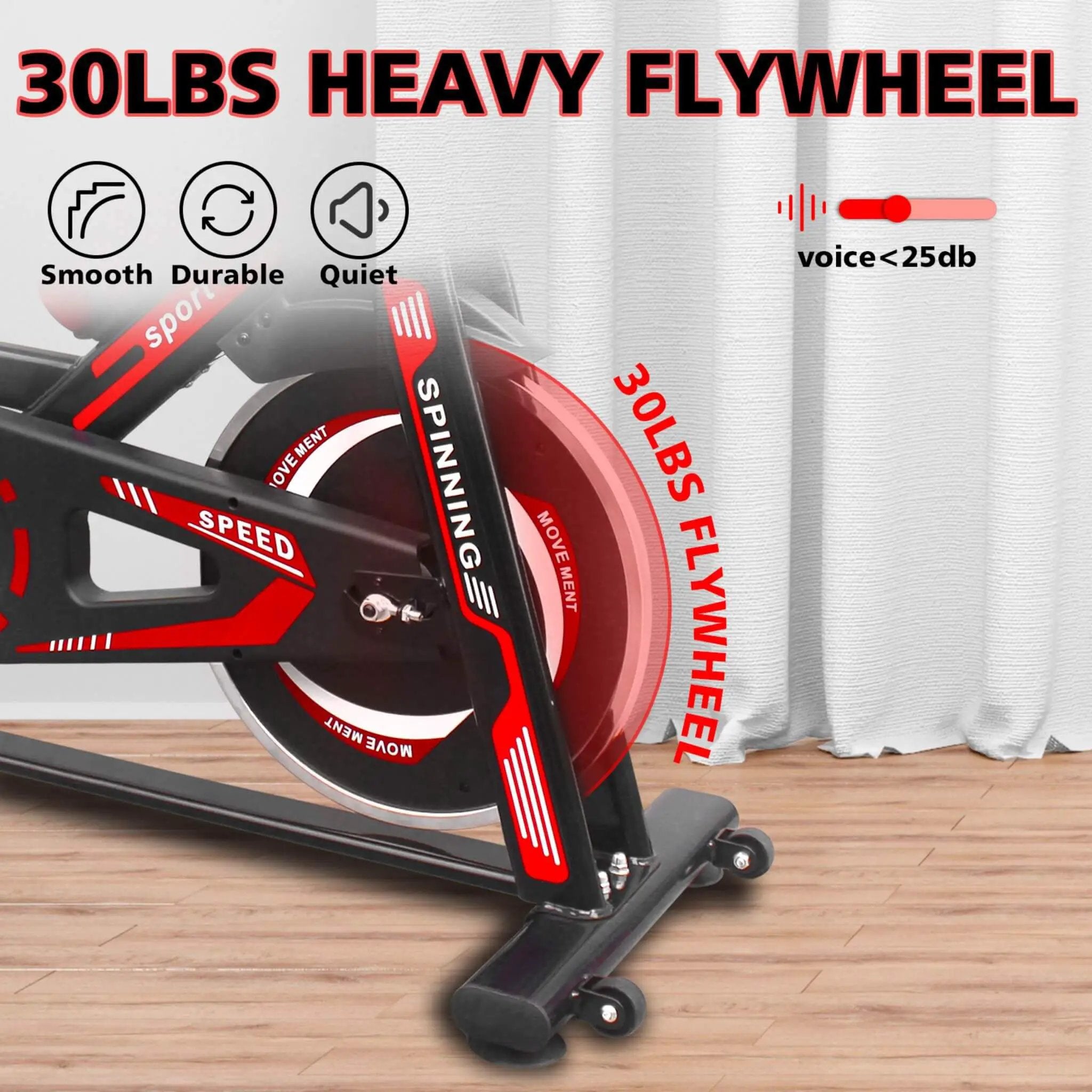Rovix Indoor Exercise Spin Bike With Comfortable Cushioned Seat (SAK71645) by SAKSBY WHOLESALE